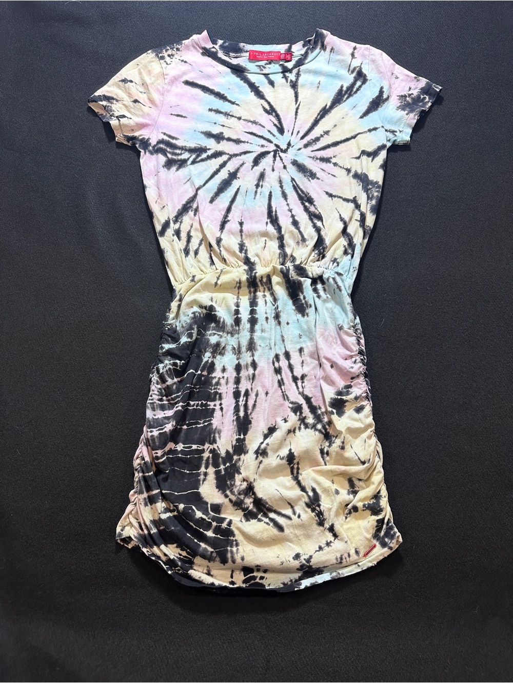 n:PHILANTHROPY Black and Light Teal Tie-Dye Short Sleeve Top size XS